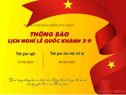 Thông báo Về việc nghỉ Lễ Quốc khánh 02/9/2024